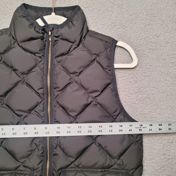 J. Crew Vest Small Black Excursion Quilted Down 02725 Zip Casual Lightweight - Picture 7 of 7